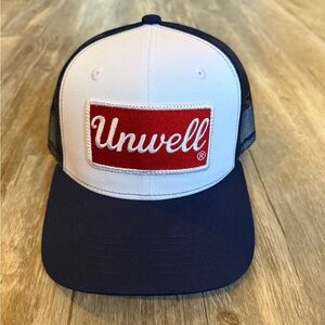 Unwell White and Blue Trucker Hat